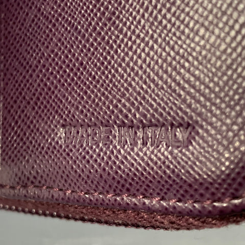 PRADA Purple Saffiano Leather Zip Wallet