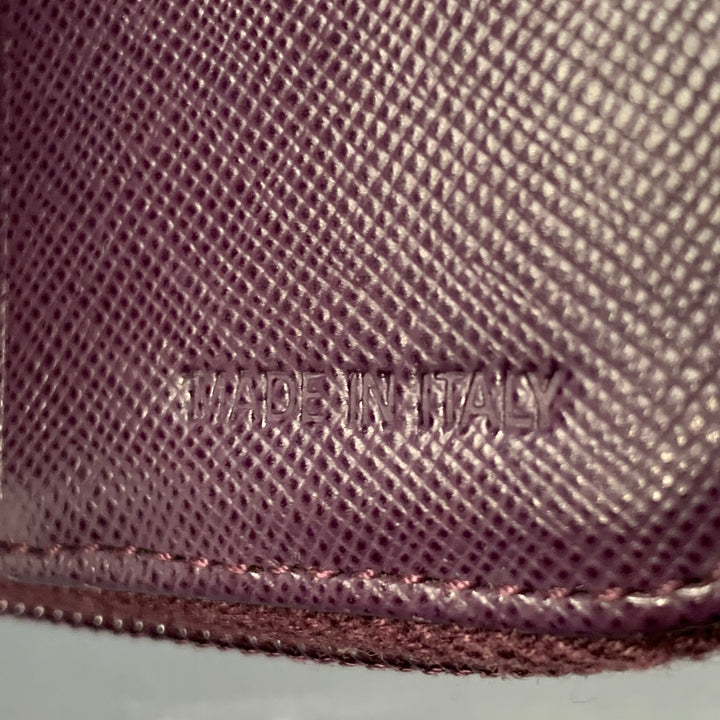 PRADA Purple Saffiano Leather Zip Wallet