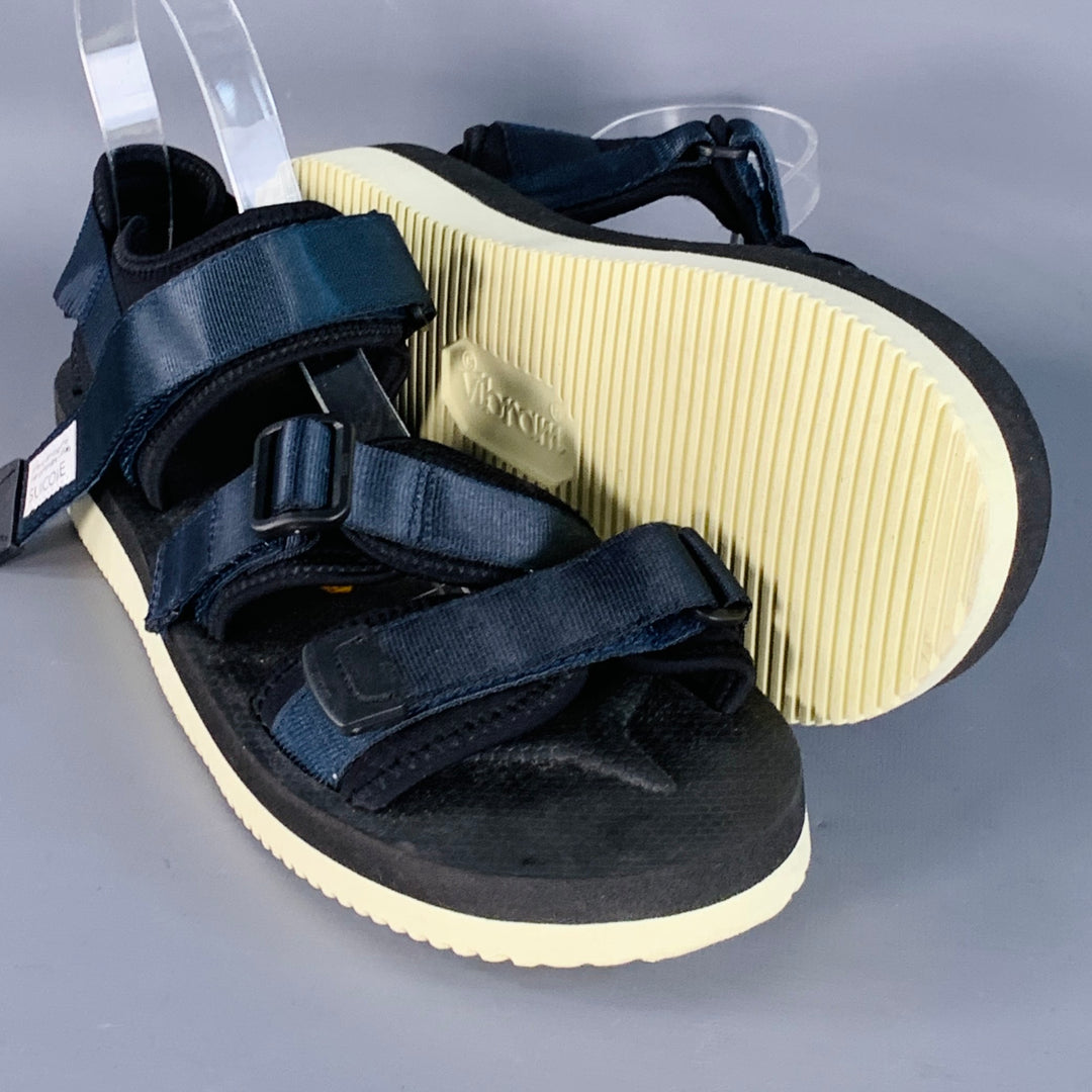 SUICOKE Size 8 KISSEE-Cab Black Navy Nylon Sandals