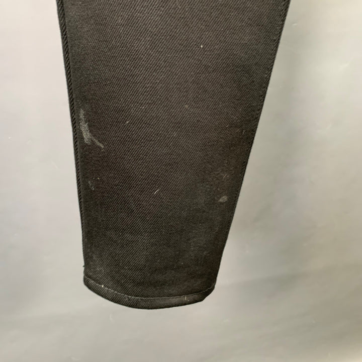 IRON HEART Size 33  Black 21oz Cotton Denim Twill Heavyweight Tapered Jeans