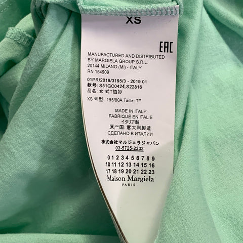 MAISON MARGIELA Size XS Green Mint Cotton Short Sleeve T-shirt