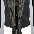 GIAMBATTISTA VALLI Size S Black Scoop Neck Ribbon Fringe Snap Cardigan GIAMBATTISTA VALLI