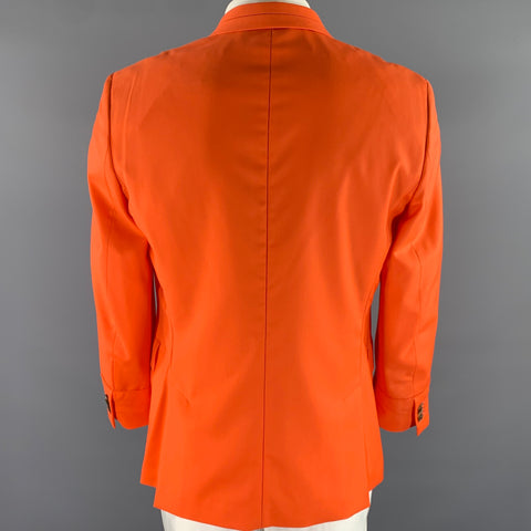 PAUL SMITH Chest Size 44 Orange Neon Wool Peak Lapel Sport Coat