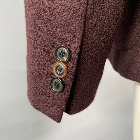 PAUL SMITH Chest Size 42 Burgundy Knit Wool Notch Lapel Sport Coat