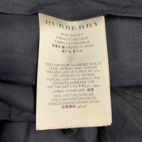 BURBERRY LONDON Size 36 Black Virgin Wool Flat Front Dress Pants