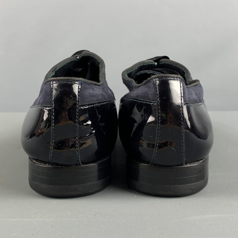 PAUL SMITH Size 7 Black Mixed Materials Suede Tuxedo Lace Up Shoes