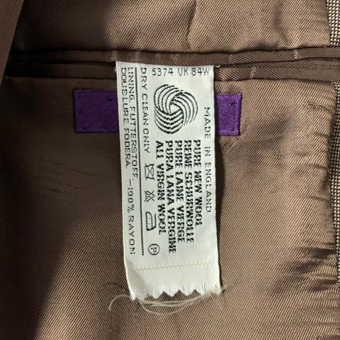 RALPH LAUREN Chest Size 38 Dark brown Wool Double Breasted 30 31 Suit