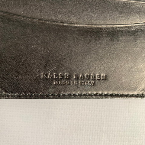 RALPH LAUREN Black Green & Yellow Plaid Leather Wallet