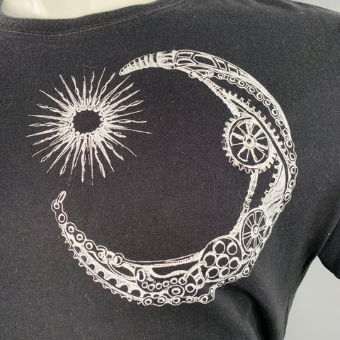 T-shirt Valentino 2020 Col rond en coton imprimé paysage noir et blanc Taille M