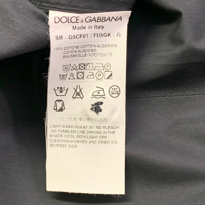 DOLCE & GABBANA Size L Black Cotton Button Up Long Sleeve Shirt