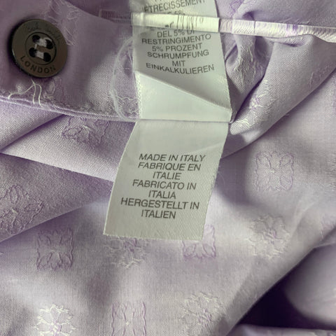 PAUL SMITH Size XL Purple Lavender Jacquard Cotton French Cuff Long Sleeve Shirt