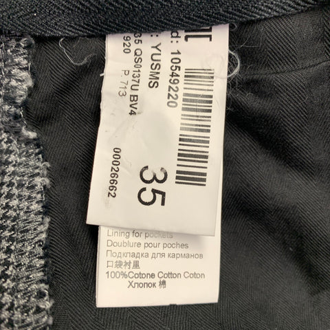 DONDUP Size 35 Black Grey Houndstooth Cotton Blend Flat Front Casual Pants