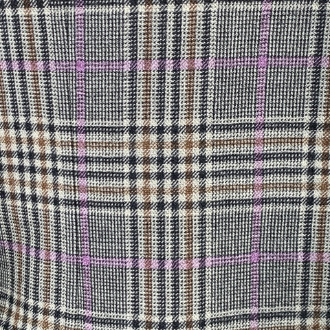 NEIMAN MARCUS Size 46 Regular Grey Brown Purple Plaid Wool Sport Coat