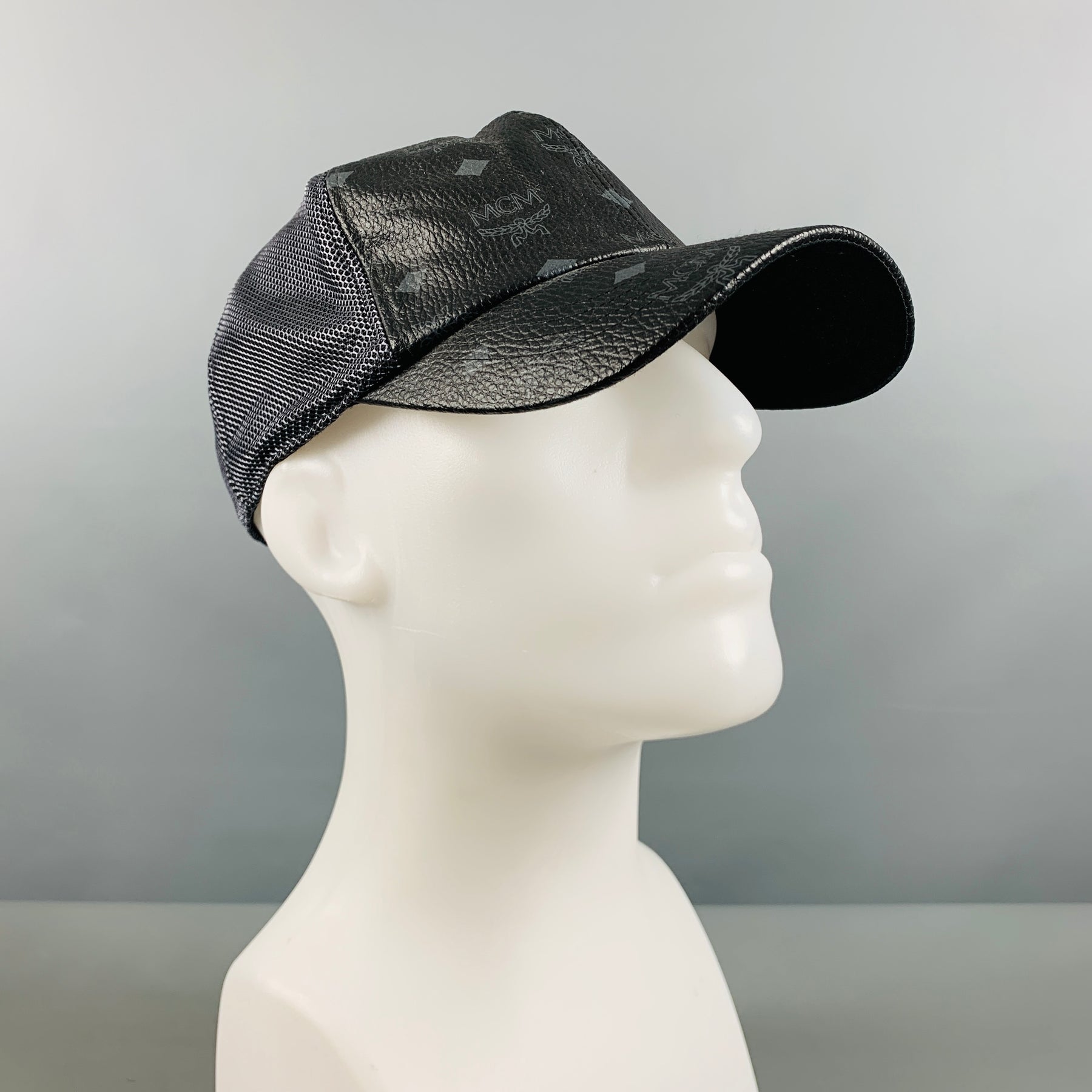 MCM Visetos Authentic Baseball Mesh Cap Hat Adjustable Monogram Logo Unisex MCM x NEW ERA Visetos Baseball Ca - Black Hats, Accessories  main image 4
