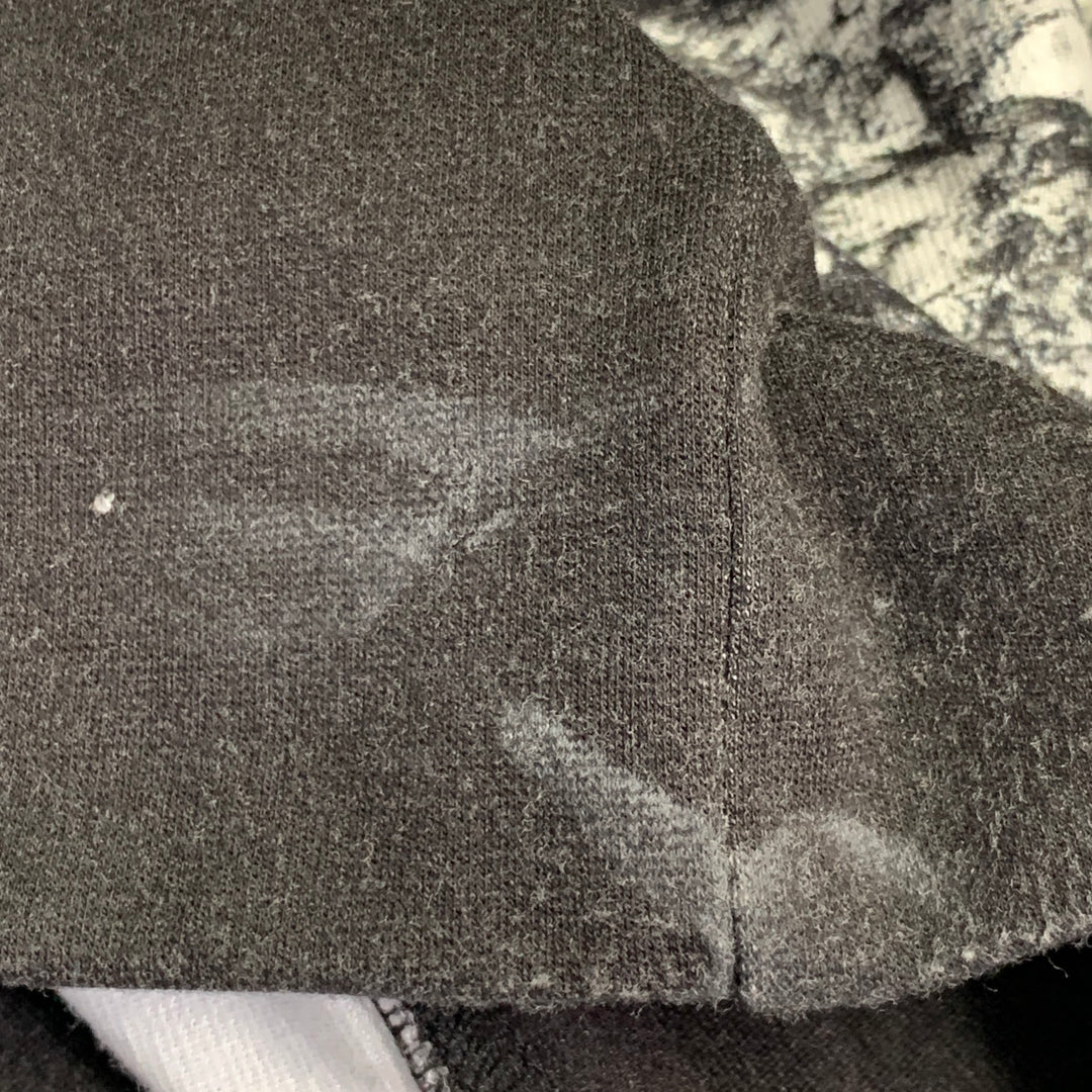 HELMUT LANG Size M Black White Abstract Print Viscose Blend Contrast Trim Crew Neck Pullover