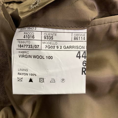 POLO by RALPH LAUREN Size 44 Brown Beige Herringbone Virgin Wool Suit