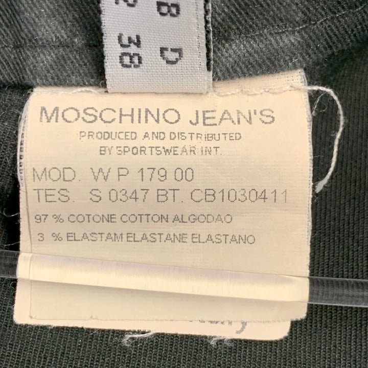 MOSCHINO Size 8 Black Cotton Blend Lace-Up Casual Pants