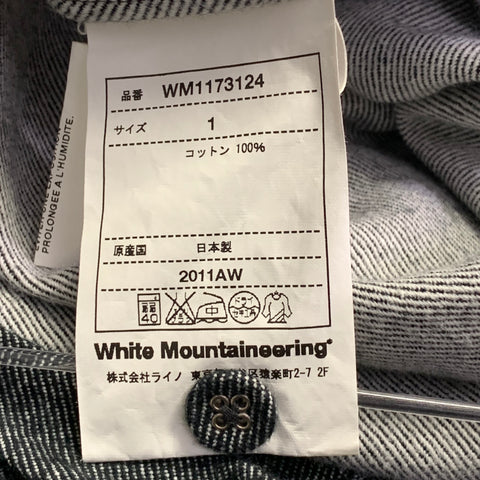 WHITE MOUNTAINEERING AW11 Size S Grey Charcoal Twill Cotton Half Placket Polo
