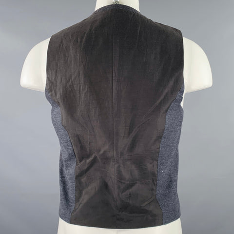 RAG & BONE Size M Grey Black Color Block Cotton Single Breasted Vest