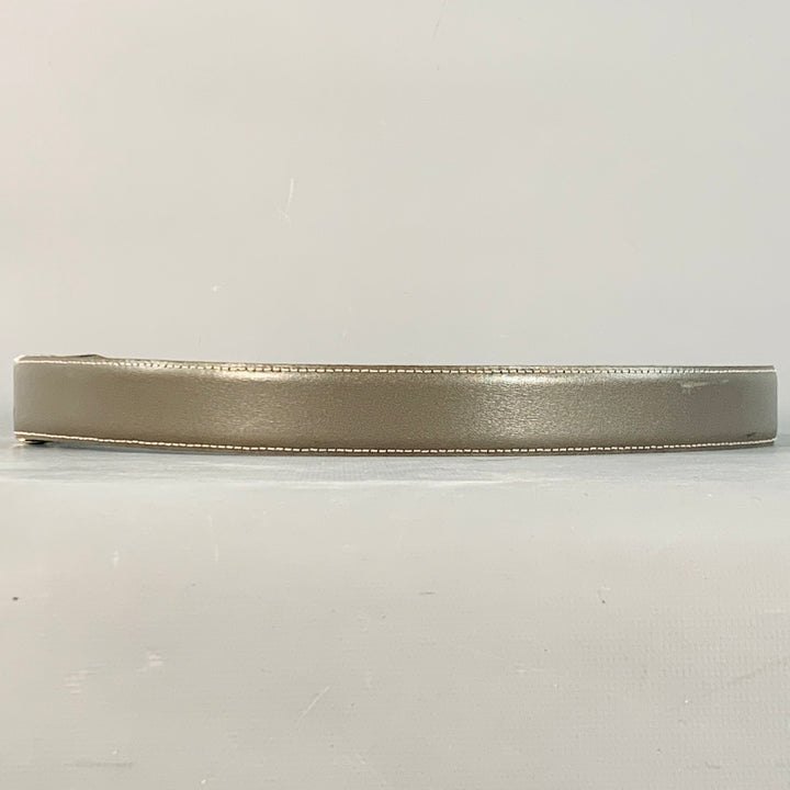 YVES SAINT LAURENT Vintage Size 37 Grey Silver Leather Belt