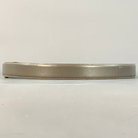 YVES SAINT LAURENT Vintage Size 37 Grey Silver Leather Belt