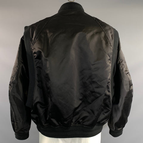 WALTER VAN BEIRENDONCK Size L Black Polyamide Bomber Jacket