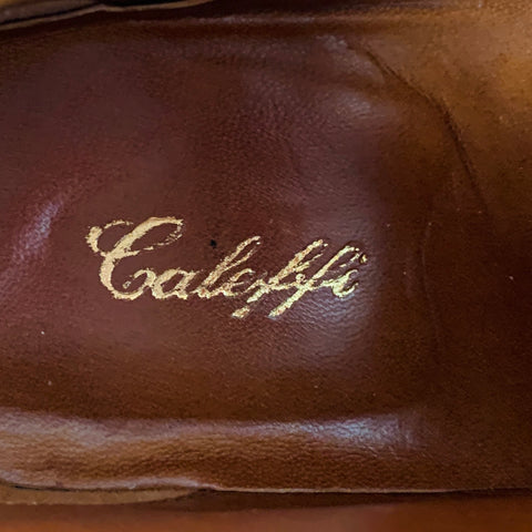 CALEFFI Size 8 Brown Burnished Leather Bowling Lace-Up Shoes
