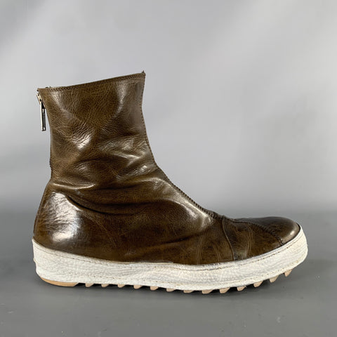 SEI OTTO Size 10 Brown White Crackled Leather Winter Boots