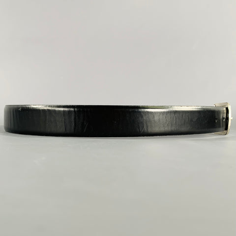 DKNY Size 34 Navy Silver Leather Belt
