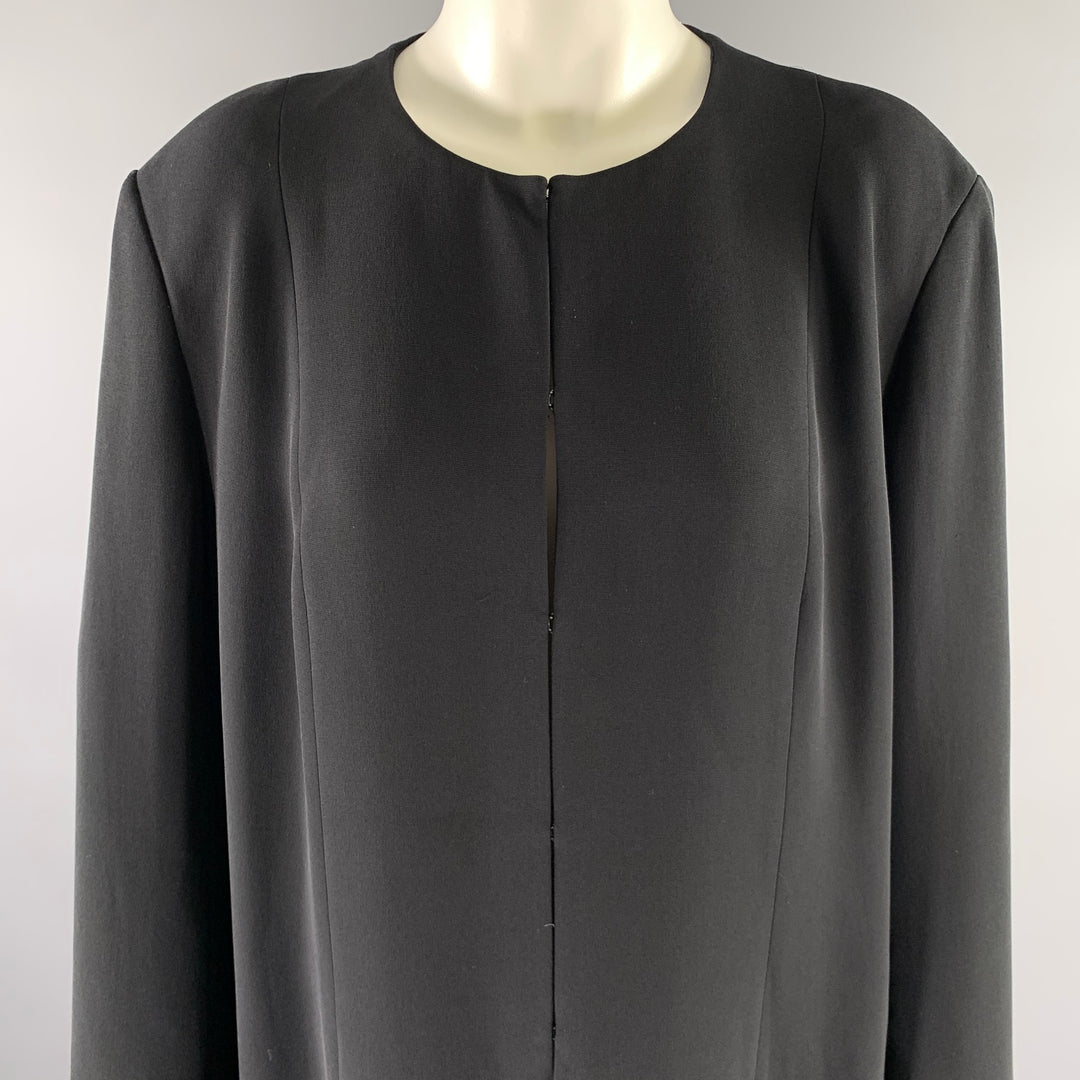 THE ROW Size 14 Black Silk Cardigan