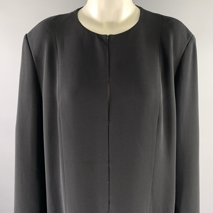 THE ROW Size 14 Black Silk Cardigan