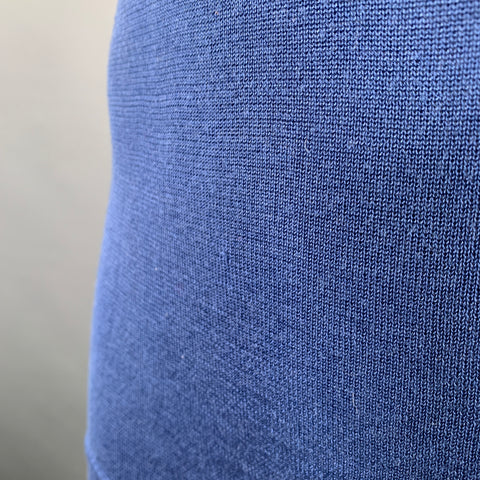 DRIES VAN NOTEN Size S Blue Silk Knit Cross Back Bodysuit Casual Top