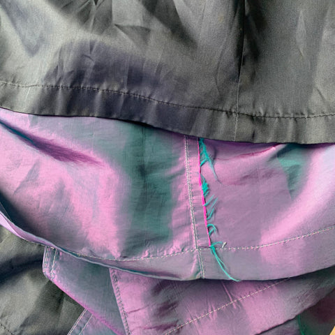 CHRISTIAN DIOR Size 6 Purple Teal Iridescent Trench Trench Coat