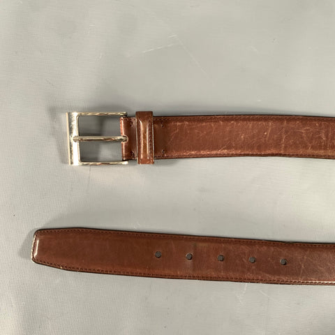 SUTOR MANTELLASSI Size 38 Brown Distressed Leather Belt