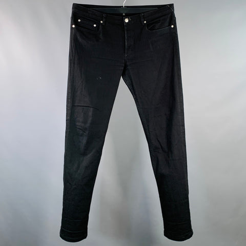 A.P.C. Size 36 Black Twill Cotton Blend Tapered Five Pockets Jeans