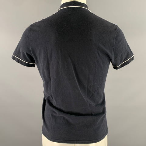 D&G by DOLCE & GABBANA Size S Navy Piped Collar Polo