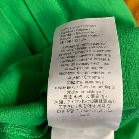 KENZO Size L Green Orange Poppy Graphic Cotton Crew Neck T-shirt
