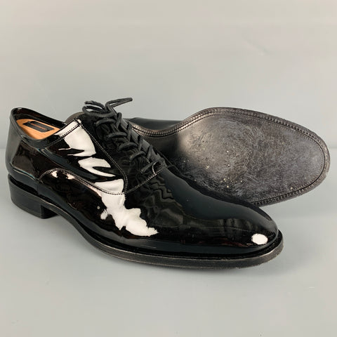 ALLEN EDMONDS Size 11 Black Patent Leather Lace-Up Shoes