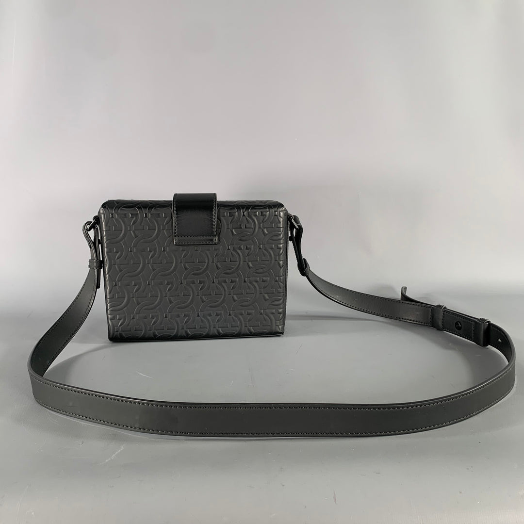 SALVATORE FERRAGAMO Black Graphic Leather Handbag Bags