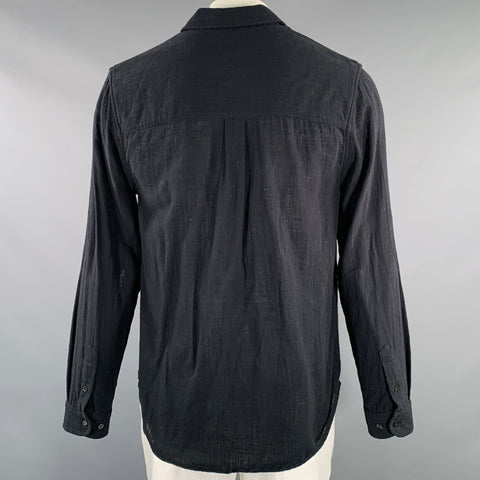 SEFR Size XL Black Cotton Blend Button Up Long Sleeve Shirt