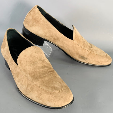 GIUSEPPE ZANOTTI Size 11 Camel Suede Slip On Loafers