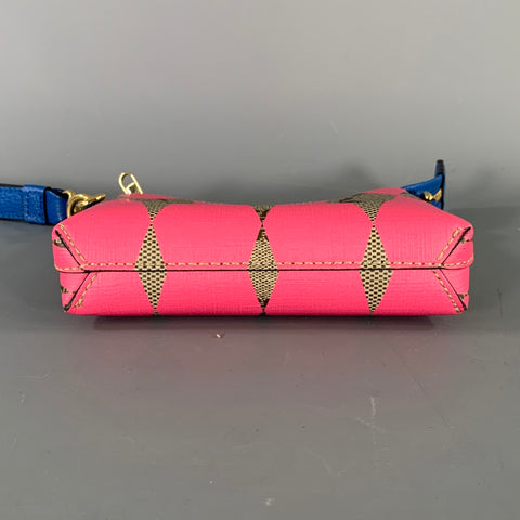 GUCCI Blue Pink Monogram Leather Cross Body Bags