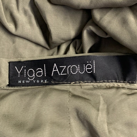 YIGAL AZROUEL Size 6 Green Olive Rayon Slip Maxi Skirt