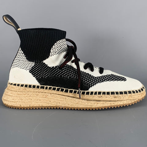 ALEXANDER WANG Size 6 White Black Espadrille Sock Sneakers