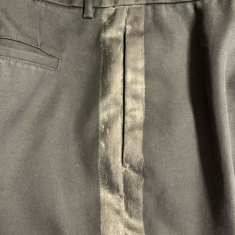 MAISON MARTIN MARGIELA Size 36 Black Cotton Twill Flat Front Button Fly Dress Pants