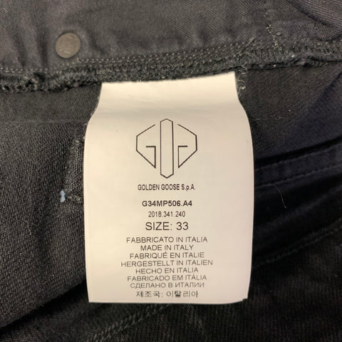 GOLDEN GOOSE Size 33 Black Cotton Blend Skinny Jeans