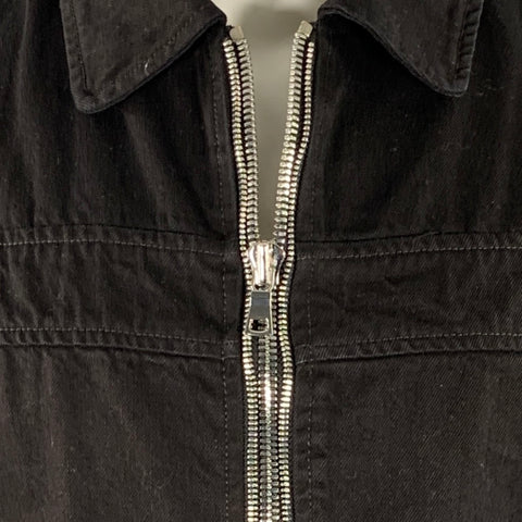 NAHMIAS Size XS Black Cotton Raw Edge Double Zipper Jacket