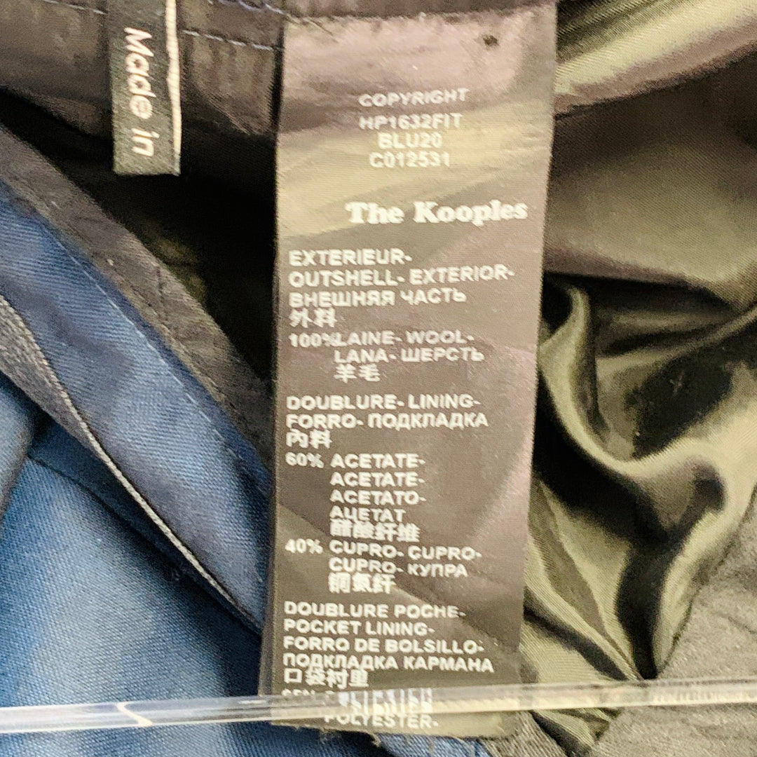 THE KOOPLES Size S Navy Wool Fitted Single Breasted Peak Lapel Suit