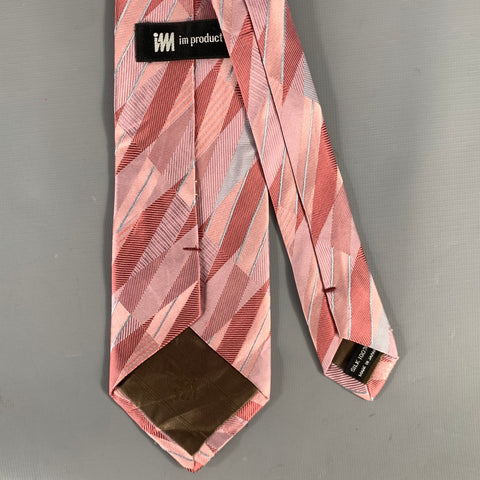 ISSEY MIYAKE Pink Mauve Geometric Silk Tie