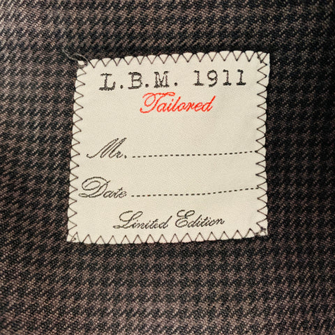 L.B.M. 1911 Size 40 Charcoal Black Houndstooth Cotton Sport Coat
